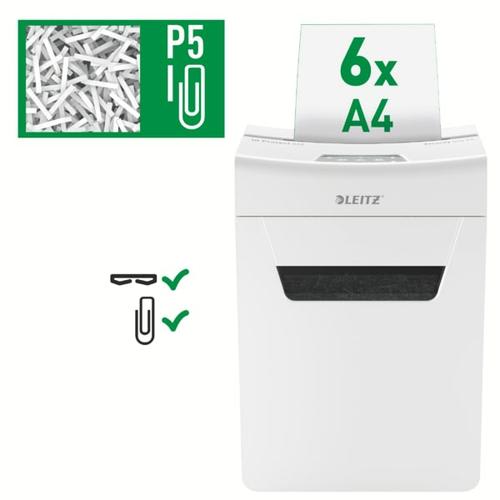 LEITZ Destructeur de documents IQ Protect 6M P-5, coupe micro, 6 feuilles, 18 litres, 80950000 photo du produit Secondaire 1 L