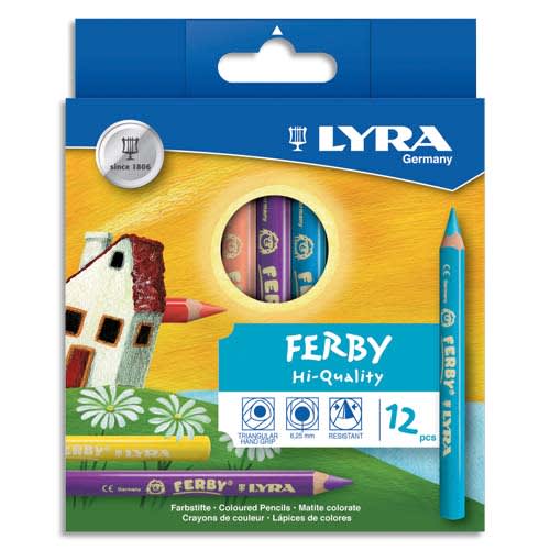 LYRA Etui de 12 crayons de couleur Ferby. Corps triangulaire mine 6,25 mm. Coloris assortis photo du produit Principale L