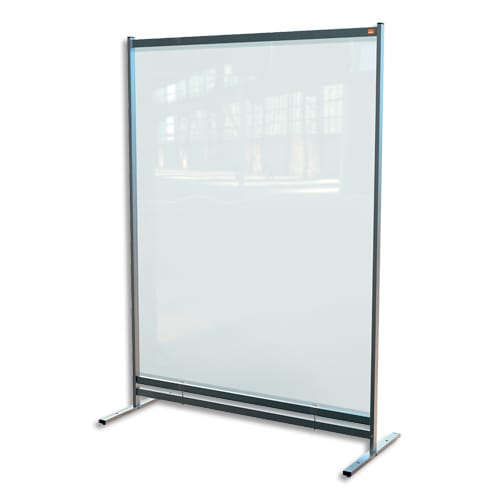 NOBO Cloison de séparation film PVC transparent Premium Plus, sur pied mobile, L148 x H206 x P61 cm photo du produit