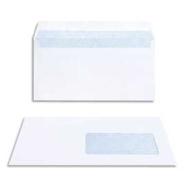 BONG Boîte de 200 enveloppes DL 110x220mm fenêtre 45x100mm Blanc 80g auto-adhésive photo du produit