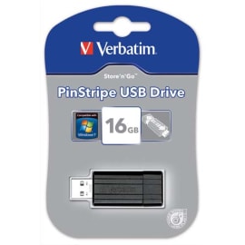 VERBATIM Clé USB 2.0 Store 'n' Go PinStripe 16Go Noir 49063 photo du produit