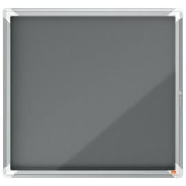 NOBO Vitrine d'affichage porte battante Premium Plus - feutre gris - 6 x A4 - 1915328 photo du produit