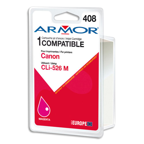 ARMOR Cartouche compatible Jet d'encre Magenta CANON CLi-526 B12563R1 photo du produit Principale L