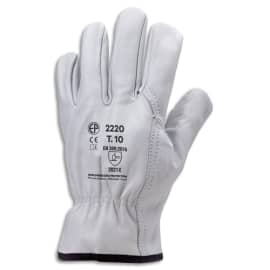 COVERGUARD Paire gants cuir fleur de vachette, élastique serrage dos du poignet,sensation seconde peau T9 photo du produit