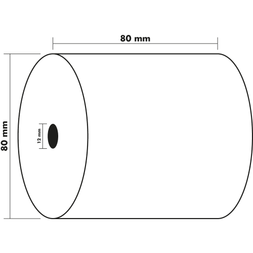 EXACOMPTA Bobine caisse standard 80x72x12mm, 76 mètres, papier thermique 1  pli sans Bisphénol A 48g FSC ≡ CALIPAGE