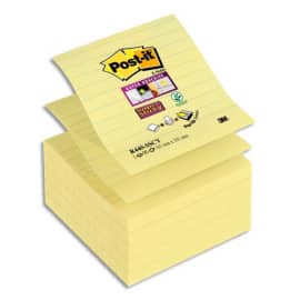 POST-IT Lot de 5 recharges Znotes Super Sticky Jaune 90 feuilles lignées 101x101 mm photo du produit