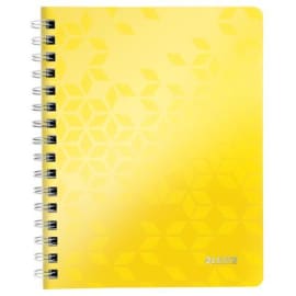 LEITZ Cahier spiralé WOW 14,8x21cm, 160 pages lignées. Couverture souple polypropylène. Coloris Jaune photo du produit