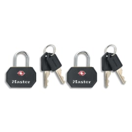 Lot de 2 cadenas avec clé MASTER LOCK laiton, l.40 mm