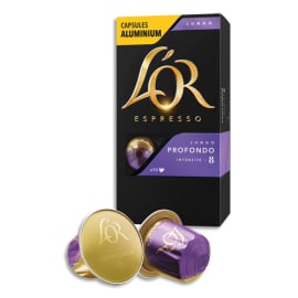 L'OR Boîte de 10 dosettes de 52g de café moulu Espresso Supremo Lungo Profondo n°8 photo du produit