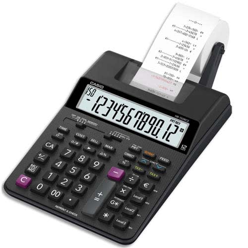 CASIO Calculatrice imprimante portable bureau 12 chiffres HR-150 RCE Noire photo du produit Principale L