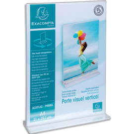 EXACOMPTA Porte-visuel droit vertical format A4 - Cristal 84158D photo du produit