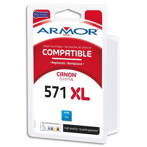 ARMOR Cartouche compatible CANON CLI-571XL Cyan B12670R1 photo du produit Principale L