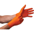 Boîte de 50 gants nitrile non poudrés GoGrip avec picot 8,5gr. Coloris orange. Taille M photo du produit