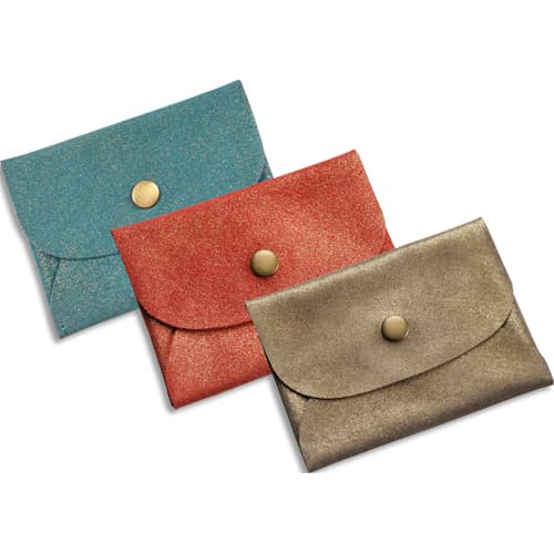 QUO VADIS Mini pochette Julo Diane en cuir de vachette pailleté 11,5x2x8cm. Coloris assortis photo du produit Principale L