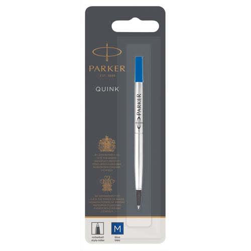 PARKER Recharge pour Stylo Roller pointe moyenne encre Bleue. En blister. photo du produit Principale L