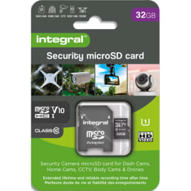 INTEGRAL Carte micro SD Security 32Go 4K V30 UHS-1 U3 A1 CLASS 10 photo du produit