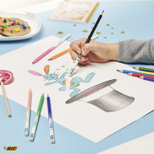 BIC KIDS Evolution Illusion Crayons de Couleur Effaçables - Couleurs Assorties, Étui Carton de 24 photo du produit Secondaire 2 L