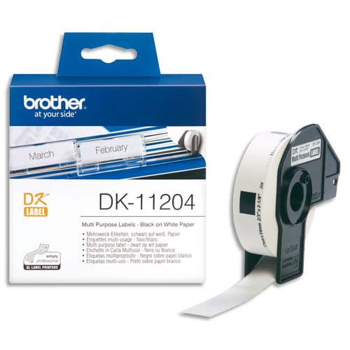 BROTHER Rouleau de 400 étiquettes prédécoupées multi-usage 17x54mm DK11204 photo du produit Principale L