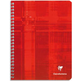 CLAIREFONTAINE Cahier reliure spirale 21x29,7 cm 100 pages petits carreaux papier 90g photo du produit