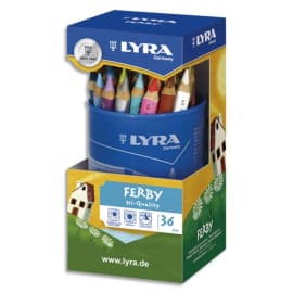 LYRA Pot de 36 crayons de couleur triangulaires mine 6,25 mm Ferby assortis photo du produit