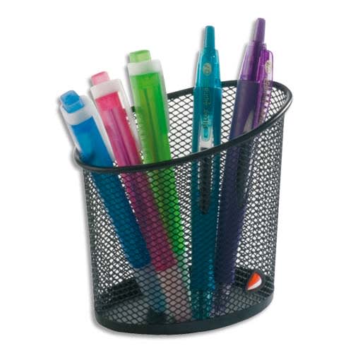 ALBA Pot &agrave; crayons en m&eacute;tal Noir MESHCUP N photo du produit Principale L