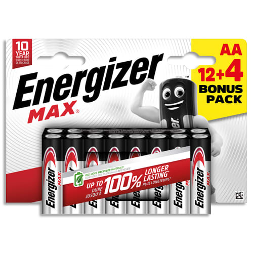 ENERGIZER Blister de 12+4 Piles alcalines AA/LR6 MAX photo du produit Principale L