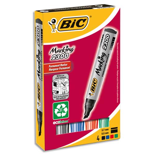 Marqueur permanent bic marking 2300 noir Bic