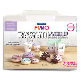 GRAINE CREATIVE Coffret gourmandise Kawai Fimo composé de : pain, peinture, crayon, transfert, accessoire photo du produit