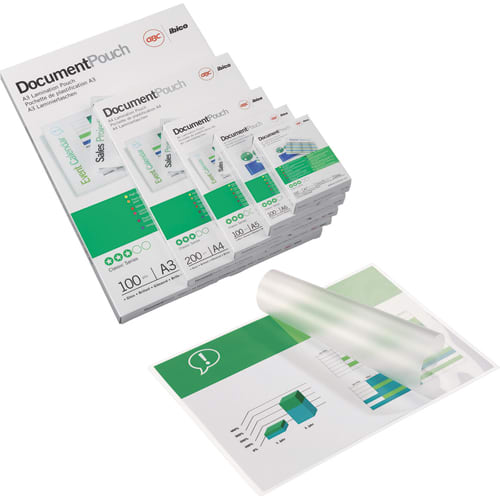 GBC Boîte de 100 Pochettes A4 standards 100 microns par face soit 200 microns 3740306 photo du produit Principale L