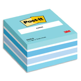 POST-IT Cubes POST-IT® Light Relax (pastel bleu) 450 feuilles 76 x 76 mm photo du produit