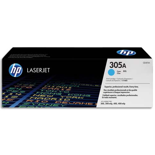 HP 305A CE411A Toner Cyan Authentique pour HP Color LaserJet Pro M351 / M375 / M451 / M475 photo du produit