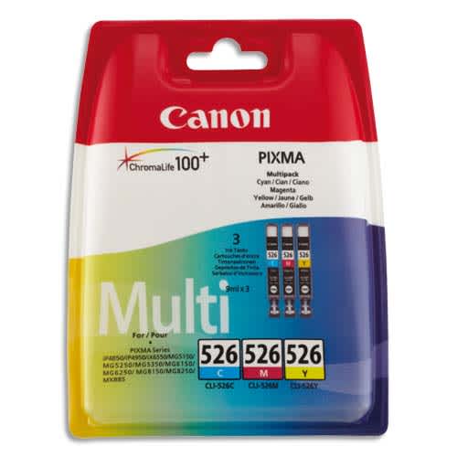 CANON Cartouche MULTIPACK CLI526C/M/Y 4541B009AA photo du produit Principale L