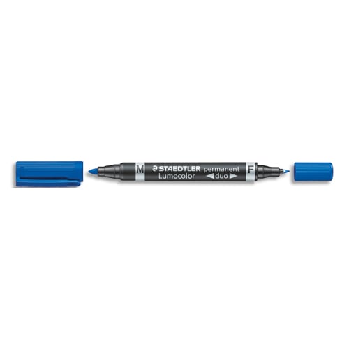 STAEDTLER Marqueurs LUMOCOLOR permanents double pointe - Coloris Bleu photo du produit Principale L