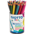 GIOTTO Pot de 36 crayons de couleur Méga. Corps triangulaire, mine 5,5mm. Coloris assortis photo du produit