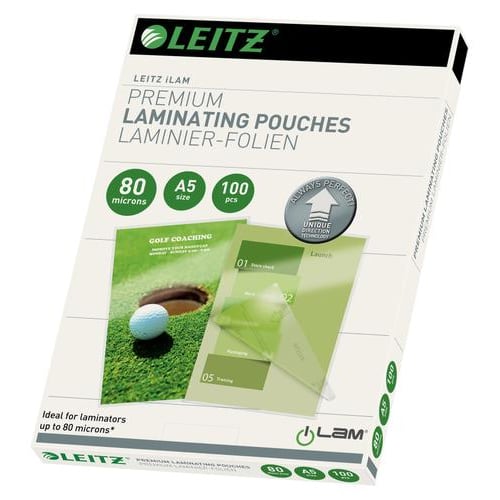 LEITZ Paquet de 100 Pochettes Leitz iLAM UDT pour plastification à chaud, A5, 2 x 80 microns 74920000 photo du produit Principale L