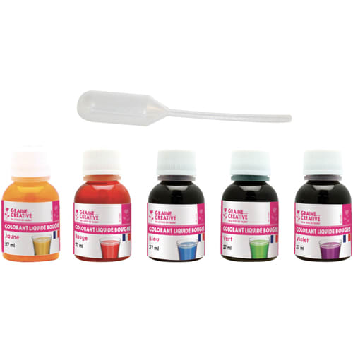 GRAINE CREATIVE Lot de 5 flacons de 27 ml de colorants liquide