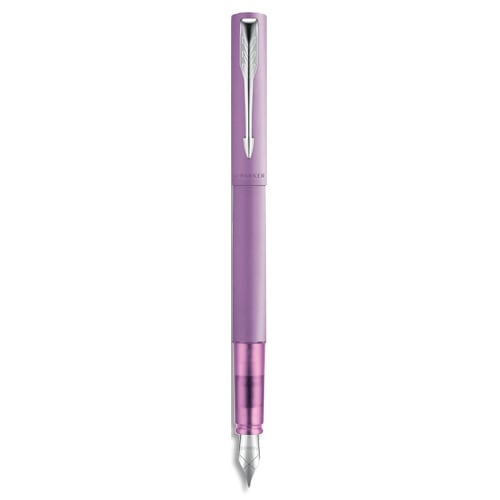 PARKER Plume PARKER Vector XL lilas, corps acier inoxydable satiné brillant. Pointe moyenne. Encre bleue photo du produit Principale L