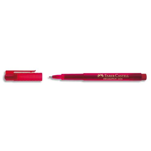 FABER CASTELL Feutre BROADPEN 1554 pointe large 0,8 mm, corps transparent, Rouge indélébile photo du produit Principale L