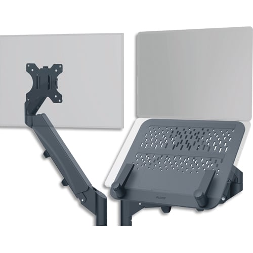 LEITZ Bras &eacute;cran double &eacute;cran portable LEITZ, Gris 65380089 photo du produit Principale L