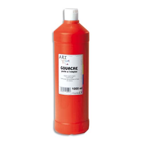 ART PLUS Gouache liquide 1 litre Rouge carmin prete a l'emploi photo du produit Principale L