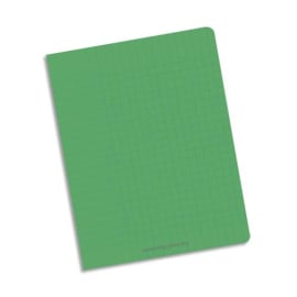 CONQUERANT C9 Cahier piqûre 24x32cm 96 pages 90g quadrillé 5x5. Couverture polypropylène Vert photo du produit