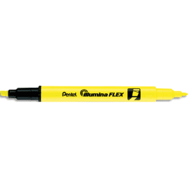 PENTEL Surligneur ILLUMINA FLEX bi-pointe 2,5/4,2mm. Coloris jaune photo du produit