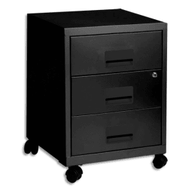 PIERRE HENRY Caisson Rang Concept mobile 3 tiroirs - Dimensions : L40 x H57 x P40 cm Noir photo du produit
