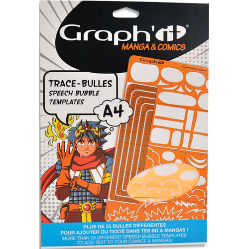 OZ INTERNATIONAL Le trace bulle GRAPH'IT, accessoire innovant pour tracer  des bulles de manga - Modèle B