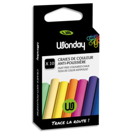 WONDAY Boîte de 10 craies anti-poussière coloris assortis photo du produit