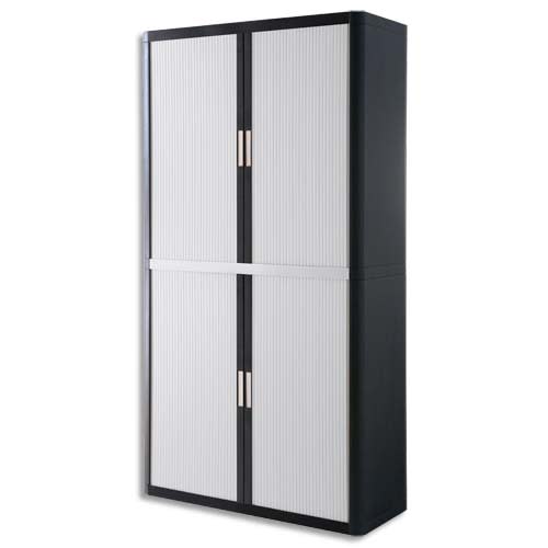 PAPERFLOW EasyOffice armoire démontable corps en PS teinté Noir Blanc - Dimensions L110xH204xP41,5 cm photo du produit Principale L