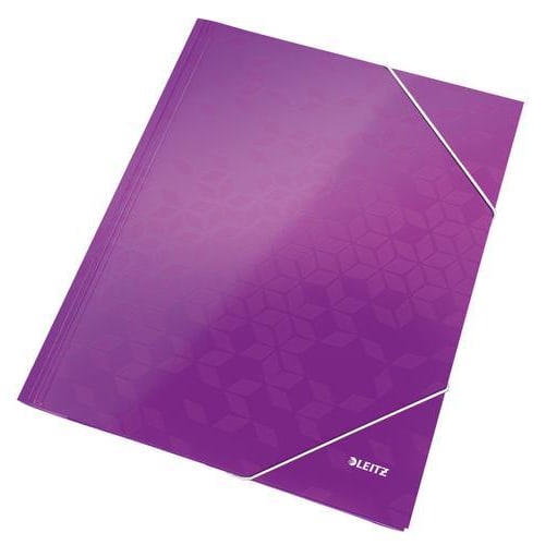 LEITZ Chemise WOW 3 rabats à élastiques, en carte pelliculée, coloris Violet photo du produit Principale L