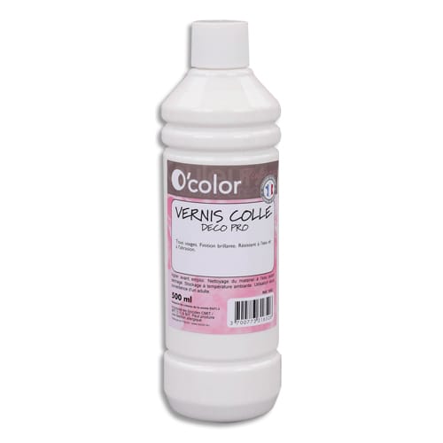 O'COLOR Flacon de 500 ml de Vernis colle Blanc Deco Pro, sans acide ni solvant, tous types papier décors photo du produit Principale L