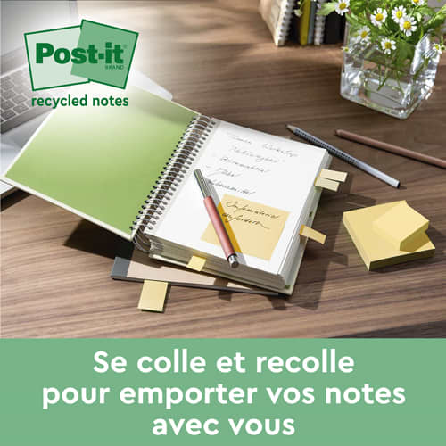 POST-IT Pack avantages Notes Post-it® Recyclées Jaunes 76x76 mm, 100 feuilles, 18 blocs + 6 offerts. photo du produit Secondaire 2 L