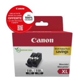 CANON Twin pack 2 cartouches Jet d'encre N° 550 / 6431B010 - Noir + Noir - Format XL Alarmé photo du produit